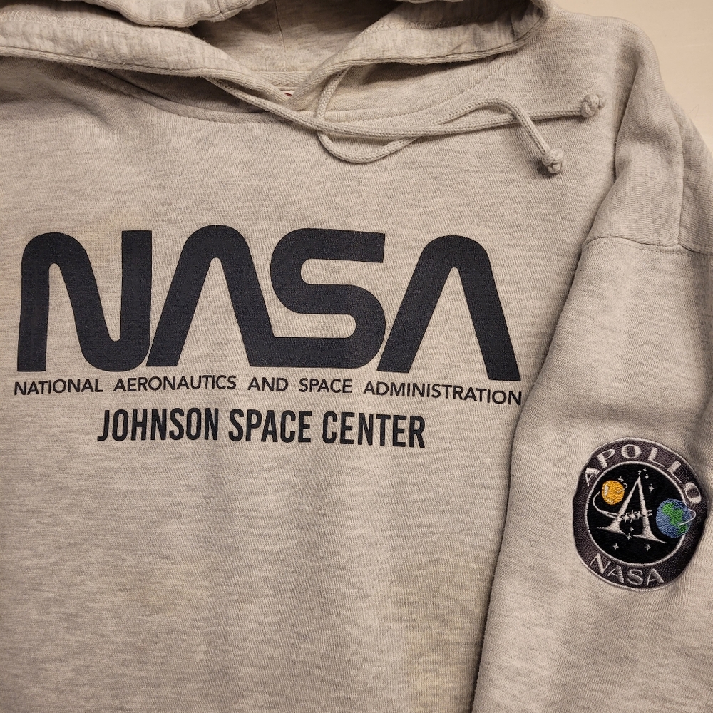 NASA Johnson Space Center Houston TX Apollo Hoodie Unisex Styling Women's XL Gra - Picture 5 of 11